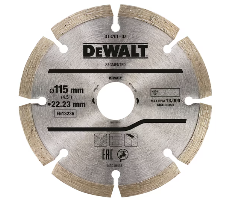 Disco diamante corte seco con borde segmentado para materiales construcción