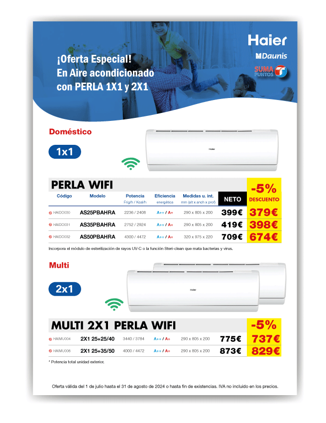 Aire Acondicionado – Oferta Haier hasta el 31/08/2024