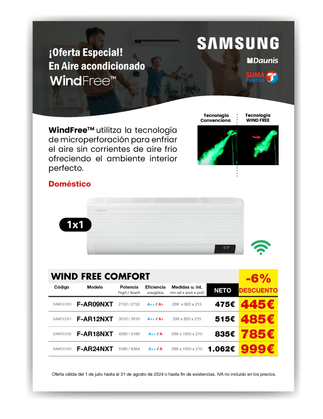 Aire Acondicionado – Oferta Samsung hasta el 31/08/2024