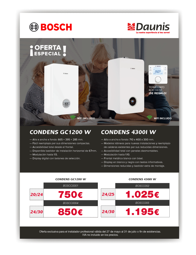 Calderas – Oferta BOSCH hasta el 31/07/24