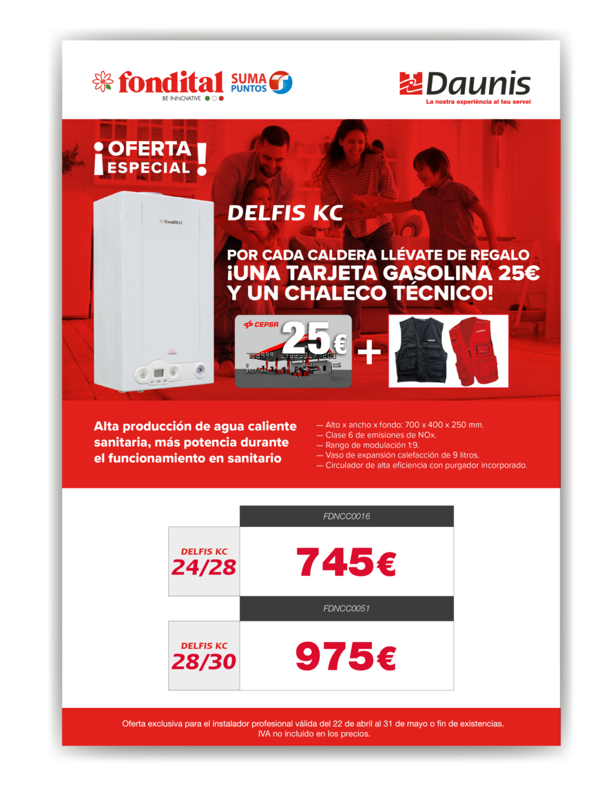 Calderas – Oferta FONDITAL hasta el 31/07/24