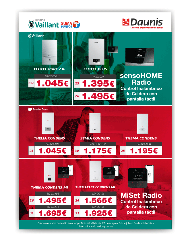 Calderas – Oferta GRUPO VAILLANT hasta el 31/07/24
