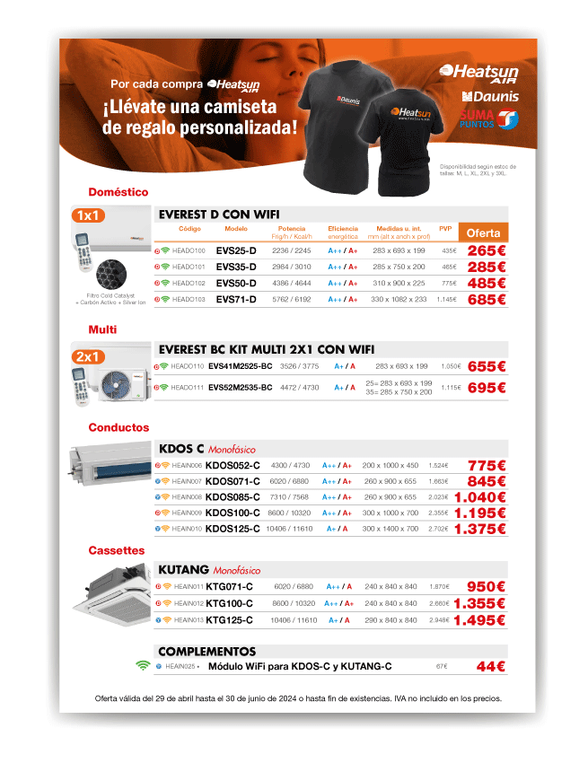 Aire Acondicionado – Oferta Heatsun Air hasta el 31/08/2024